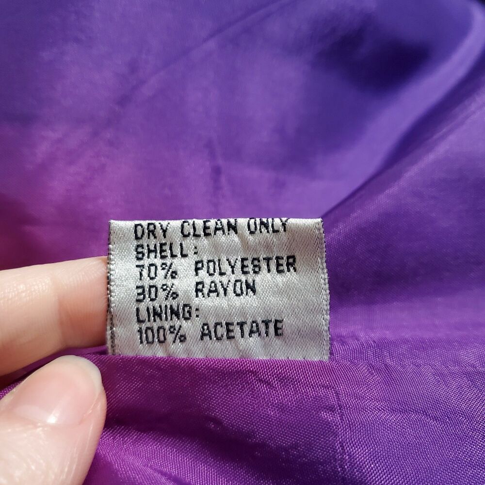 John Meyer of Norwich Size 14 2-Piece Skirt Suit Set VTG Double Breasted Purple - Picture 15 of 15